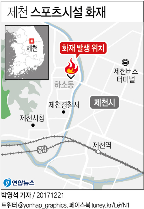 [그래픽] 제천 스포츠센터 큰 불