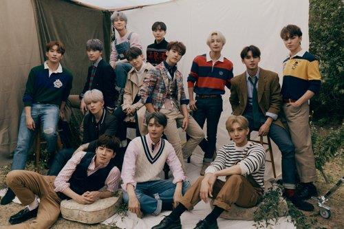 This photo of Seventeen is provided by Pledis Entertainment. (PHOTO NOT FOR SALE) (Yonhap)