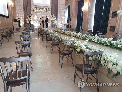 This undated file photo shows a deserted wedding hall in Seoul. (Yonhap) 