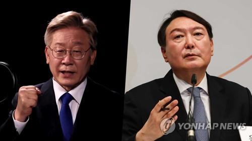 This combined image shows Lee Jae-myung (L), the presidential candidate of the ruling Democratic Party, and Yoon Seok-youl, the candidate of the main opposition People Power Party. (Yonhap)
