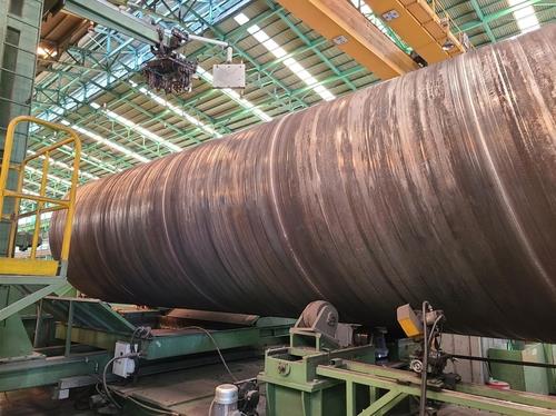 This photo provided by POSCO shows a 2.5-meter diameter tube for hyperloop. (PHOTO NOT FOR SALE) (Yonhap)