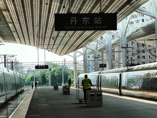 中朝貿易の拠点となる丹東駅=(聯合ニュース)