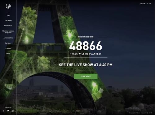 '푸른 숲' 조명 비춘 에펠탑…파리 기후총회 오늘 공식 개막 - 3