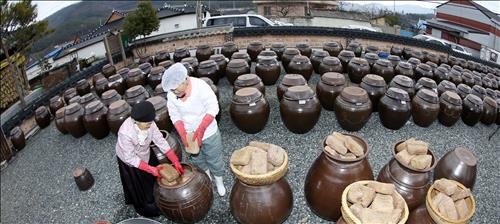 <카메라뉴스> 장(醬)의 으뜸 '정월 장' 만들기…강진 신기마을 - 2