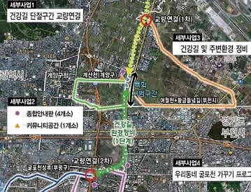 부천시 굴포천 쉼터·보행로 정비…'여가공간' 탈바꿈 - 2