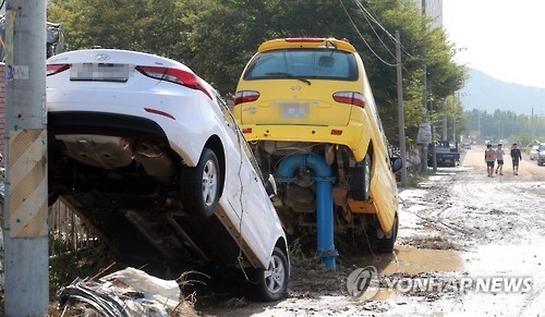 태풍이 물러가면서 드러난 울산의 피해 현장