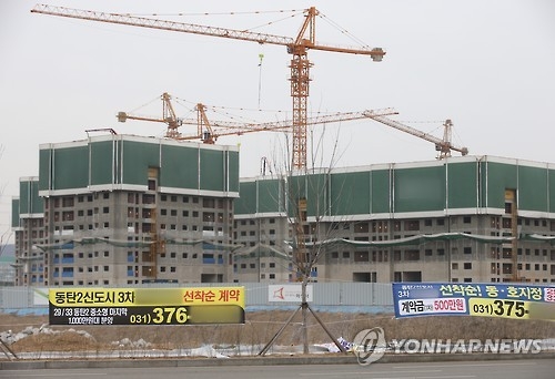 경기도 화성시 동탄 제2신도시 아파트 단지 건설현장