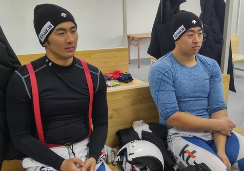 루지 대표팀 박진용(오른쪽)-조정명 선수