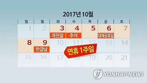 "열흘 쉬는 황금연휴" 10월 달력 보며 '함박웃음' - 1