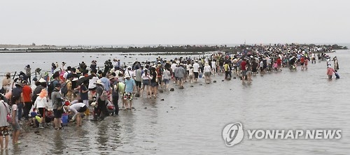 신비의 바닷길이 열리는 무창포해수욕장