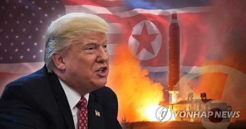 도널드 트럼프 미 대통령과 북한 미사일
