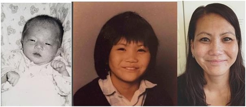 김명숙 씨 입양 당시(사진 좌측)와 유년시절 그리고 현재