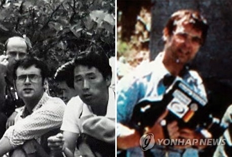 힌츠페터와 김사복이 함께 찍힌 사진. 오른쪽 기록사진과 대조하면 신빙성이 높다.