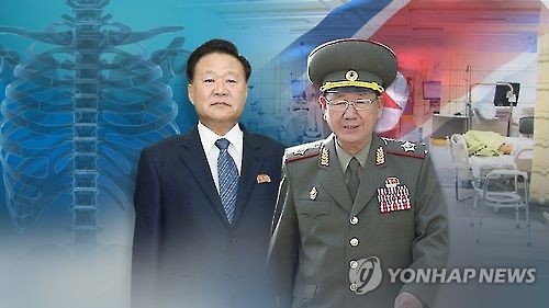 북한의 최룡해 노동당 중앙위 부위원장(왼쪽)과 황병서 군 총정치국장(오른쪽)