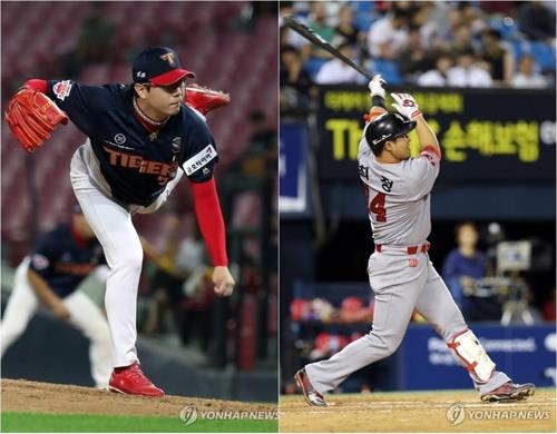 MVP 경쟁하는 양현종(왼쪽)과 최정