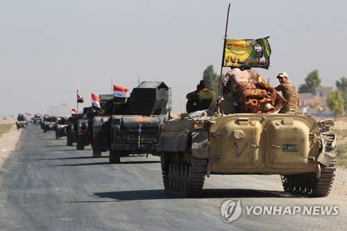 키르쿠크로 진격하는 이라크군[AFP=연합뉴스자료사진]