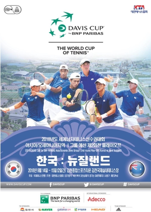 한국 테니스, 데이비스컵 1그룹 잔류 놓고 뉴질랜드와 격돌(종합)1