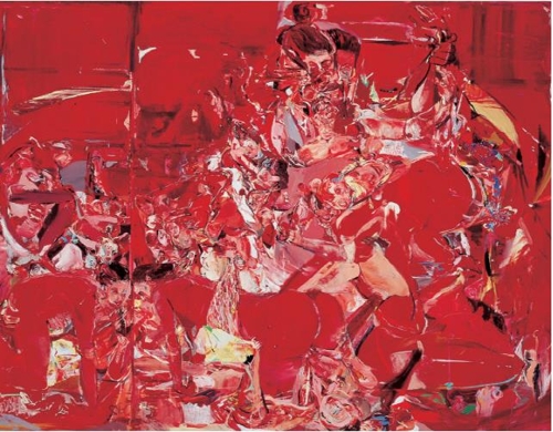 세실리 브라운, 피자마 게임, 리넨에 오일, 193×249cm, 1997∼1998