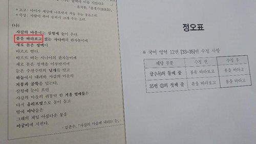 2019학년도 수능 1교시 국어영역 오기