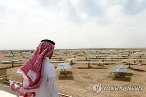 사우디 중북부 우야이나 지역의 태양광 발전소