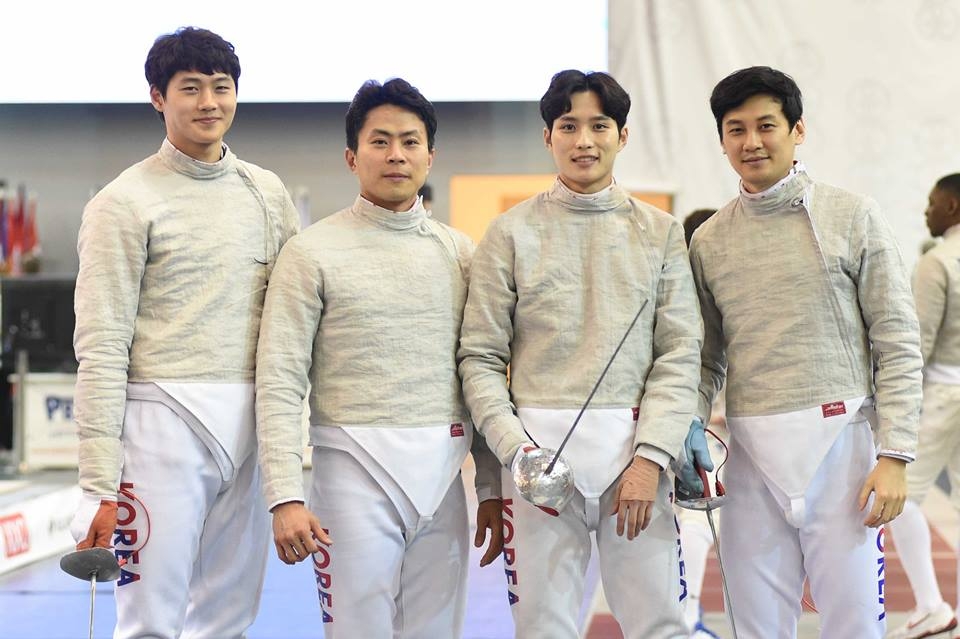 왼쪽부터 오상욱, 김계환, 김준호, 구본길