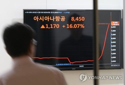 아시아나항공 매각 기대감에 관련주 급등