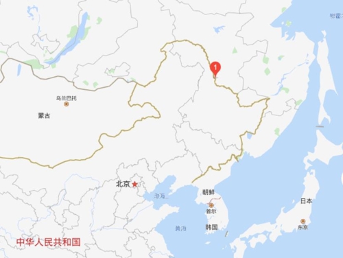 헤이룽장성 헤이허(黑河)<빨간색① 표시 지점>
