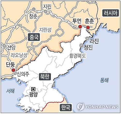 북중러 접경 지도