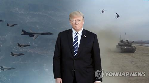 트럼프 "한미훈련 원치않는 건 비용 때문"(CG)