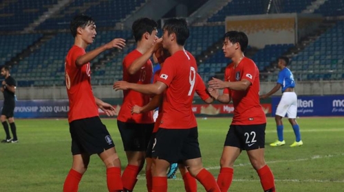 싱가포르와의 1차전 당시 U-18 대표팀