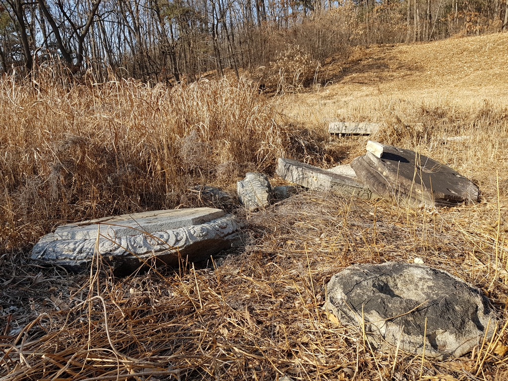 '취암사' 추정 절터의 석조부재
