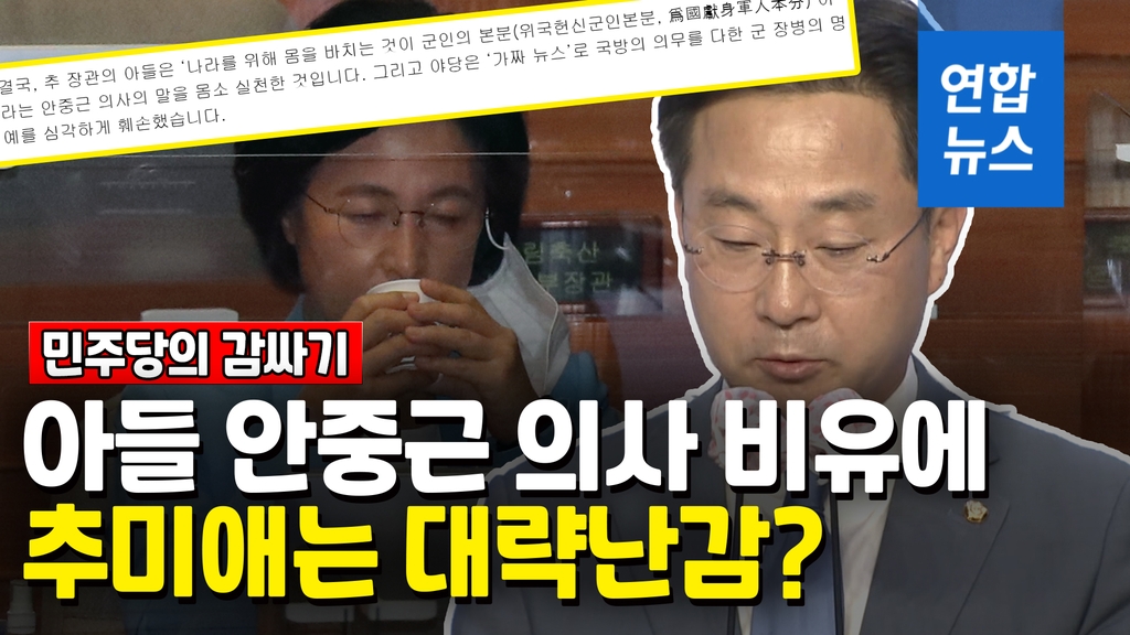 [영상] 與 "추미애 장관 아들 안중근 정신 실천"…감싸려다 민폐 '오버' - 2