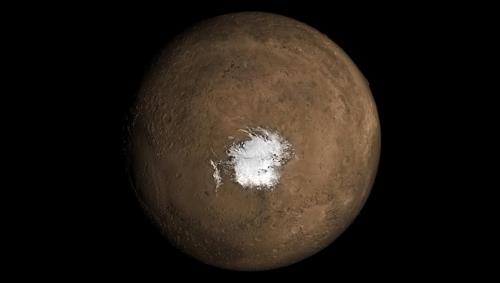 화성 남극의 얼음