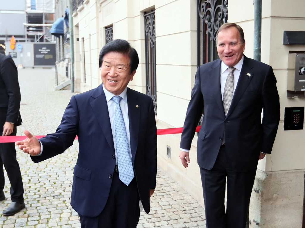박병석 국회의장, 스웨덴 총리와 면담