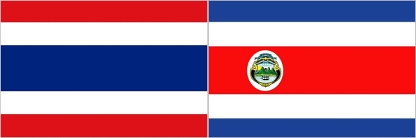 태국 국기(왼쪽)와 코스타리아 국기