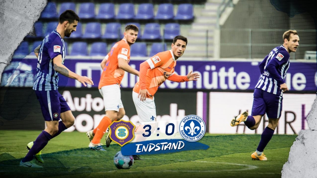 아우에에 0-3으로 완패한 다름슈타트