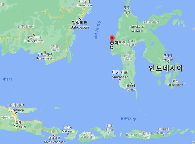 규모 6.2 지진 강타한 술라웨시섬 서부 도시 마무주