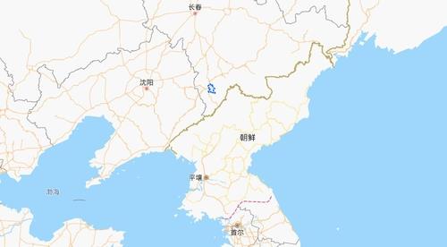 북중 접경지역인 중국 지린성 퉁화(파란색 표시지점)