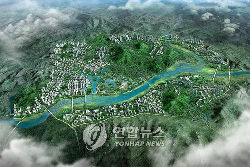 2006년 행정중심복합도시 기본계획안에 담긴 행복도시 조감도