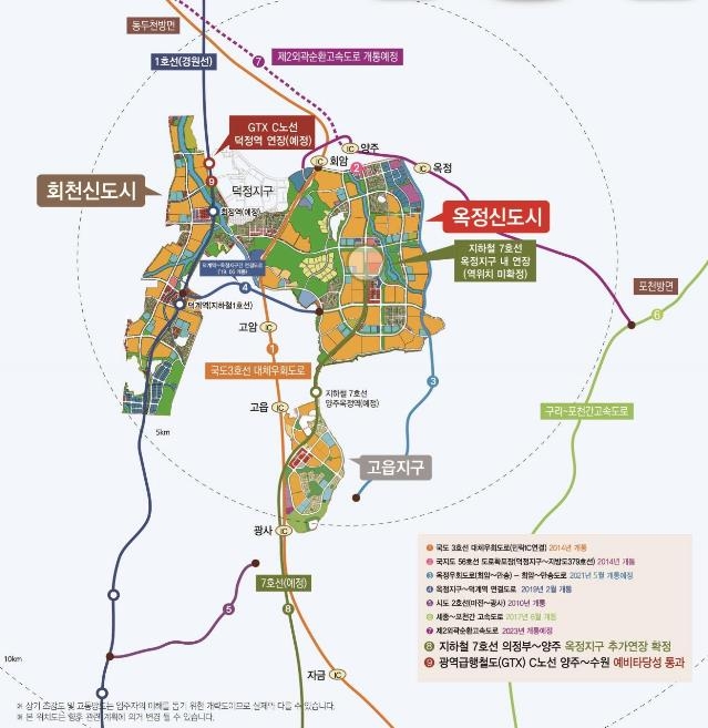 양주 옥정신도시 위치도