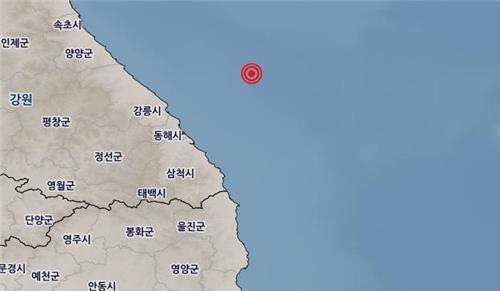 기상청 "강원 동해 북동쪽 바다서 규모 3.5 지진…피해 없을 듯"