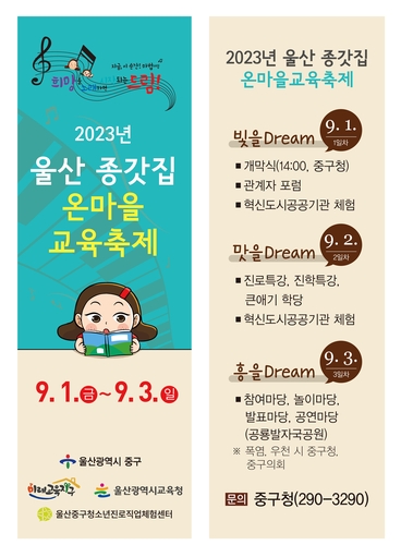 울산 종갓집 온마을교육축제, 9월 1∼3일 개최