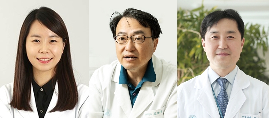 영상의학과 윤희망(왼쪽부터), 융합의학과 김남국, 신생아과 이병섭 교수