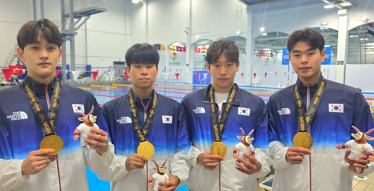 계영 400m에서 금메달을 합작한 한국