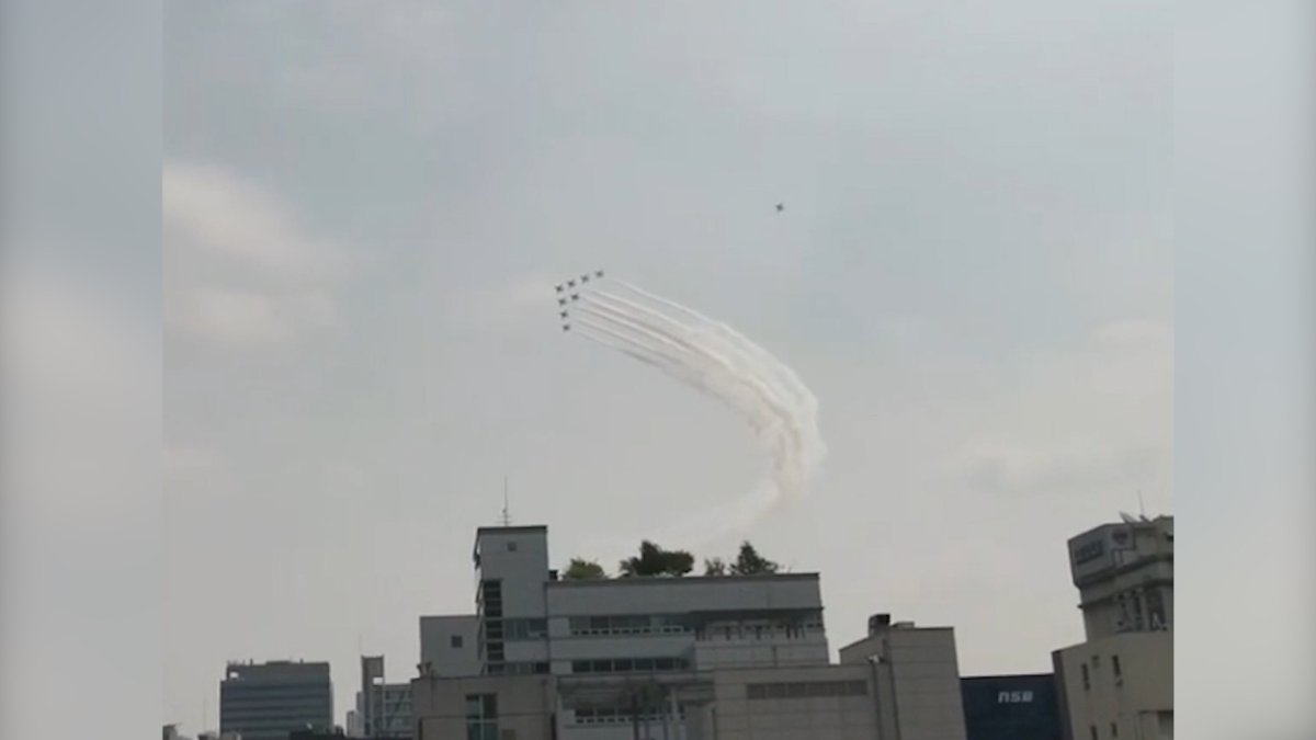 [현장영상] "전쟁 난 거야?"…서울 강남 하늘에 전투기 '소동'