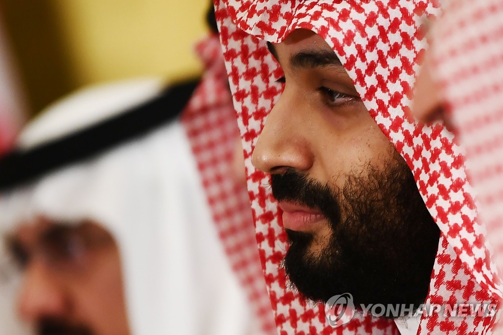 2019년 6월 29일 사우디 왕실의 실권자인 무함마드 빈 살만 왕세자가 일본 오사카에서 열린 주요 20개국(G20) 정상회의에 참석하고 있다. [AFP=연합뉴스자료사진]