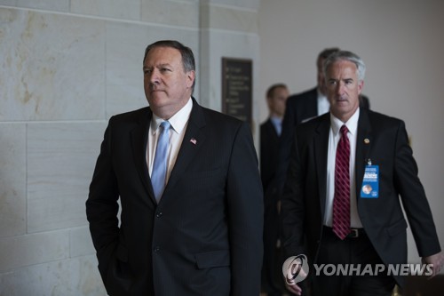 폼페오 CIA 국장, 하원 정보위서 '트럼프 기밀유출' 관련 브리핑
(EPA=연합뉴스)