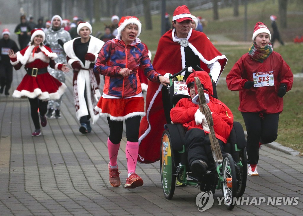 Santa Claus run in Minsk, Belarus