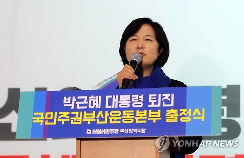 대통령 퇴진 목소리 높이는 추미애 대표