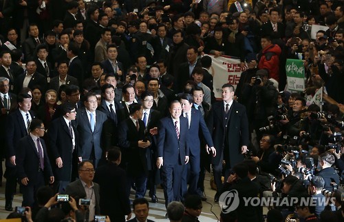 환영식장으로 향하는 반기문